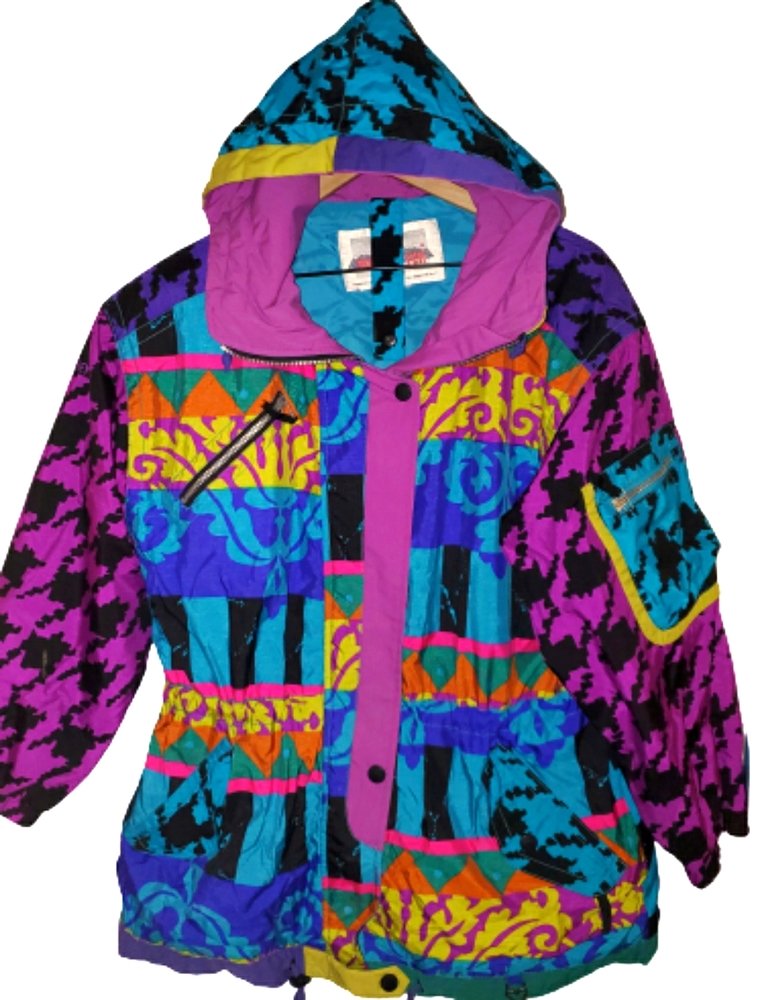 OBERMEYER Vintage 80s Coat Colorful Size 10/12 - Picture 1 of 6